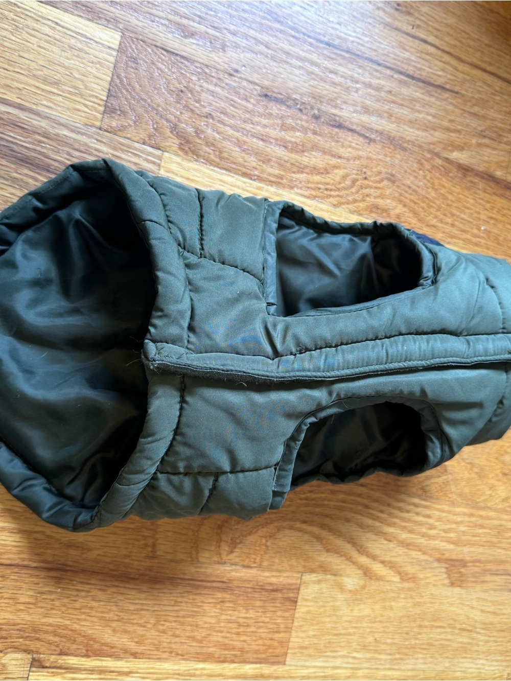 Quilted Olive Green & Camo Dog Jacket - Picture 2 of 2